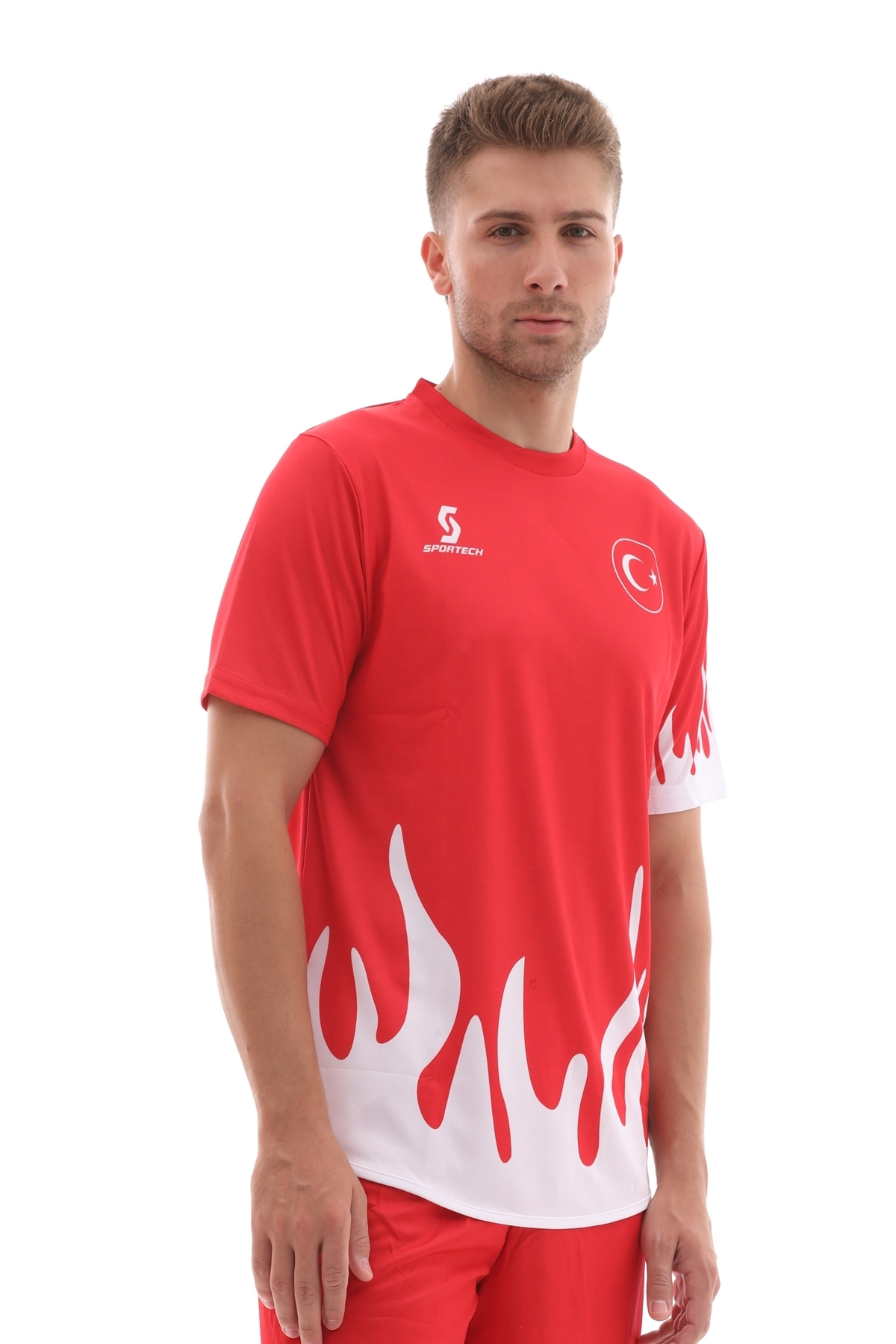 Sportech R0121 Alevli Türkiye Forması Tek Üst (Tek Kelime İsim Yazılır)