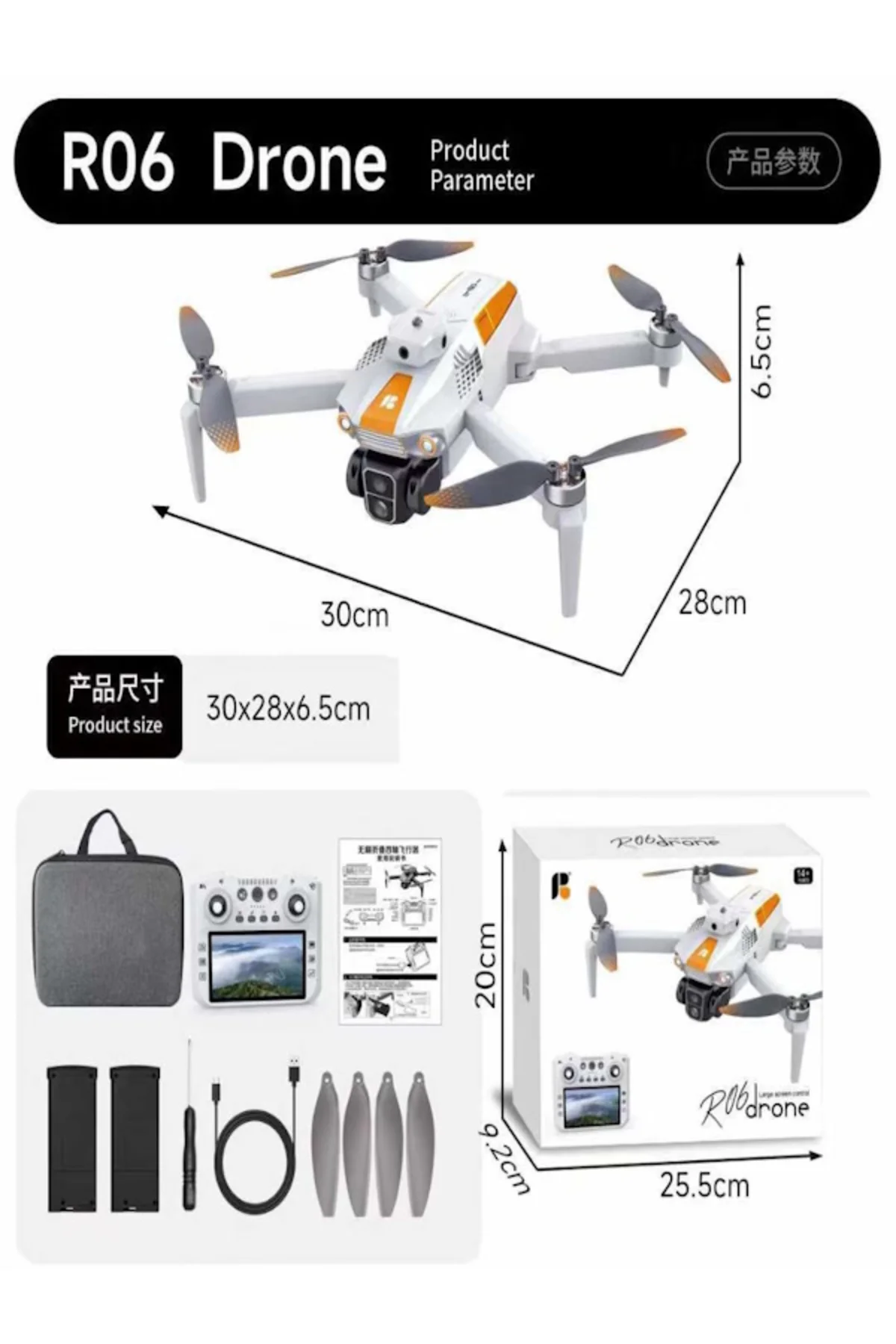 R06 DRONE 360 ROLL GPRS Lİ EKRANLI KUMANDA KULAKLIK VE AKILLI BİLEKLİK HEDİYELİ