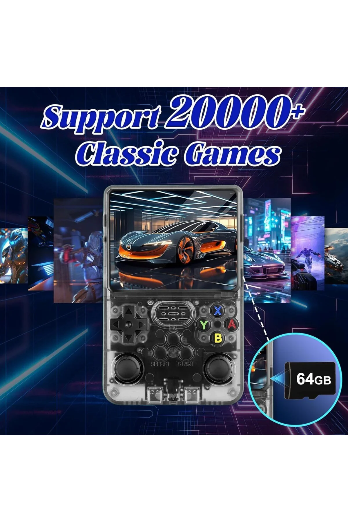 R36S Retro El Oyun Konsolu 64 GB Dahili 20.000+ Klasik Video Oyun