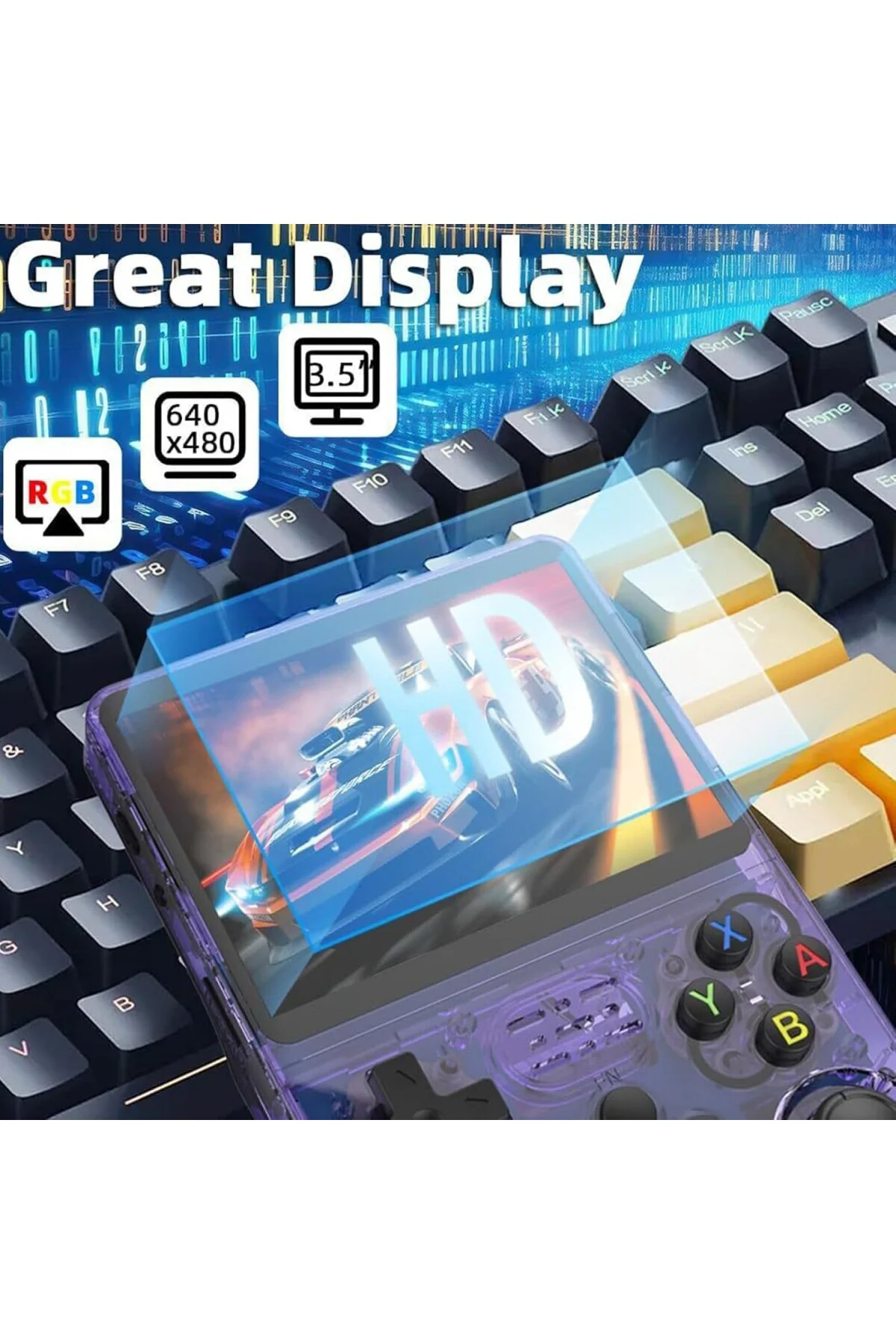 R36S Retro El Oyun Konsolu, 3,5 inç IPS Ekran, 64g TF Kartı, 10.0