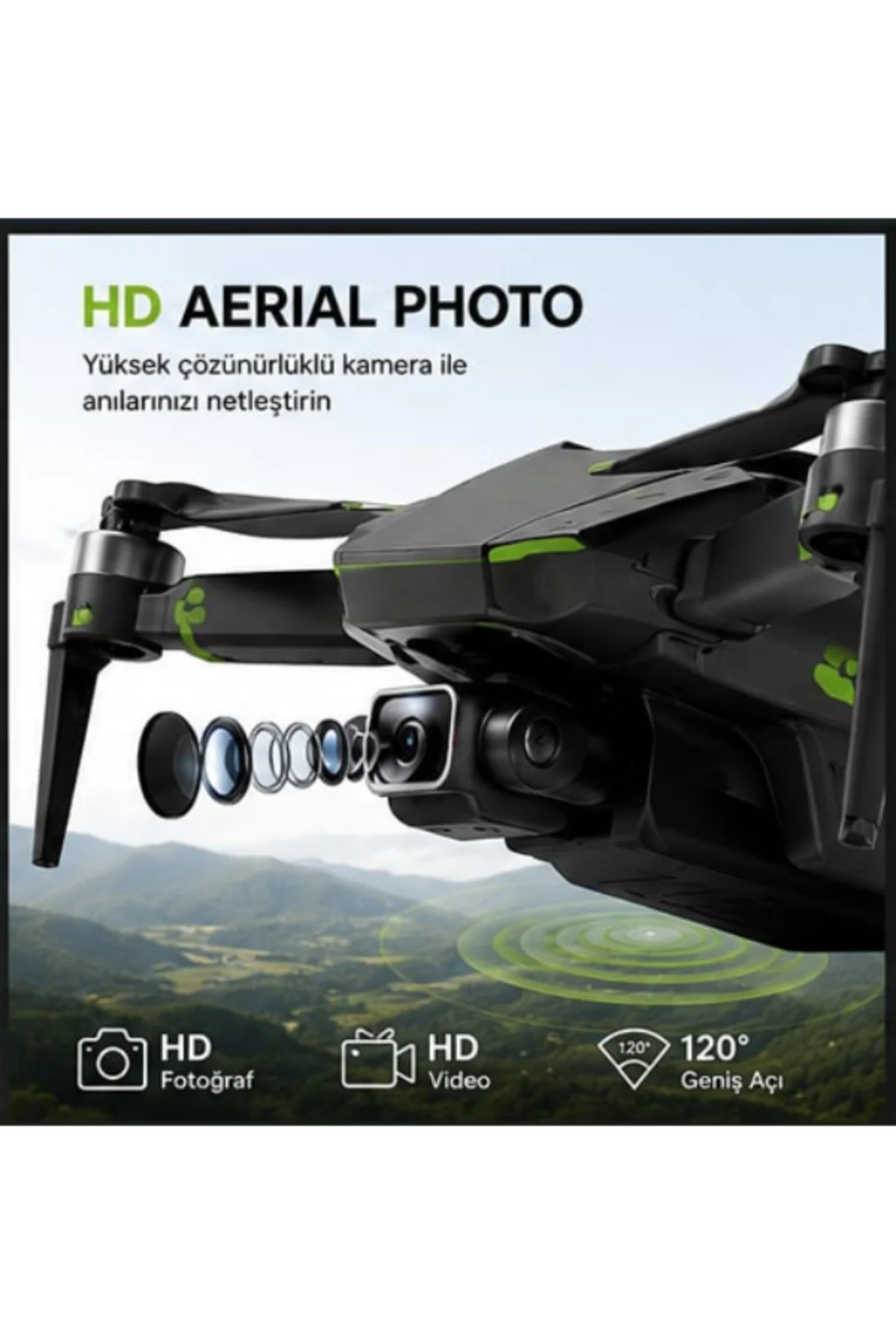 R68 büyük Ekran Kumandalı Drone HD Kameralı 360° Engel Sensörlü 2