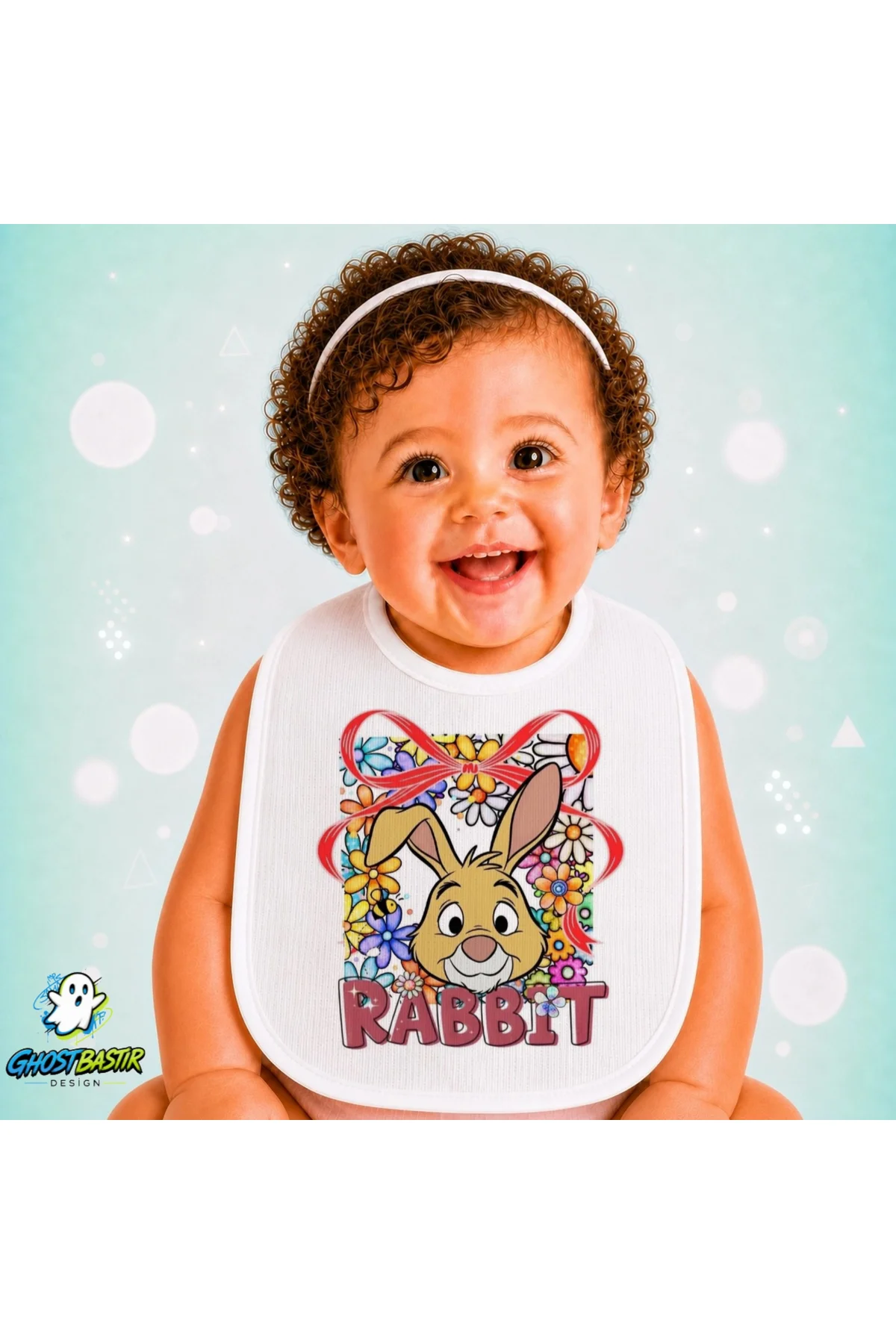 Rabbit Keten Bebek Mama Önlüğü – Yumuşak, Emici, Yıkanabilir, Özel Tasarım P169