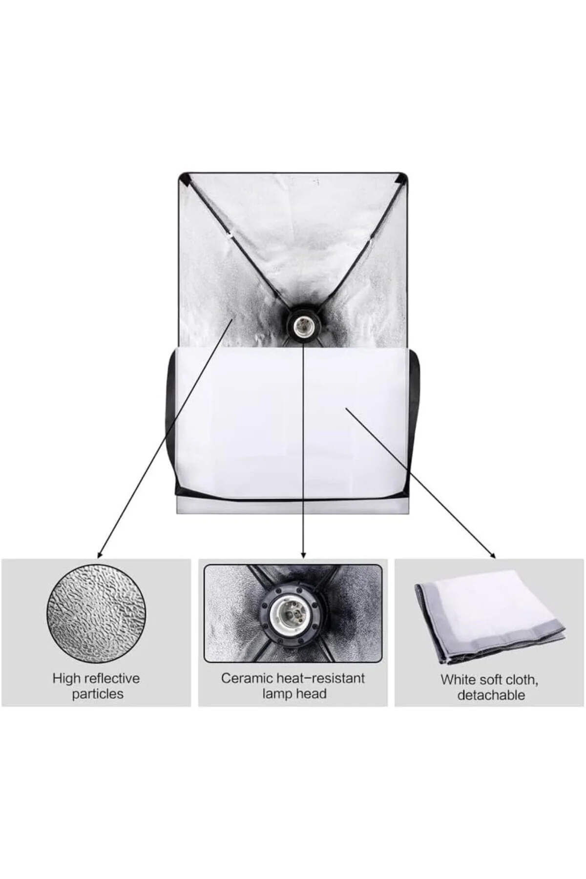 Rabsev Softbox 50x70cm Tek Duylu Sürekli Işık Youtube Video Ve Fotoğraf Çekim