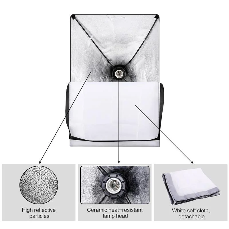 Rabsev Softbox İkili Set 50x70Cm Sürekli Işık Seti 2 Metre Ayaklı