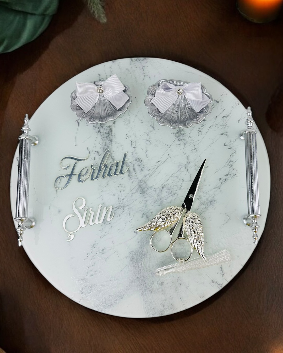 Cyzhome Radiance Gümüş Nişan Tepsisi Cyzhome Radiance Gümüş Nişan Tepsisi