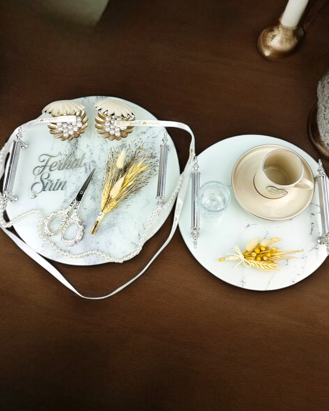 Cyzhome Radiance Gümüş Nişan Tepsisi Cyzhome Radiance Gümüş Nişan Tepsisi