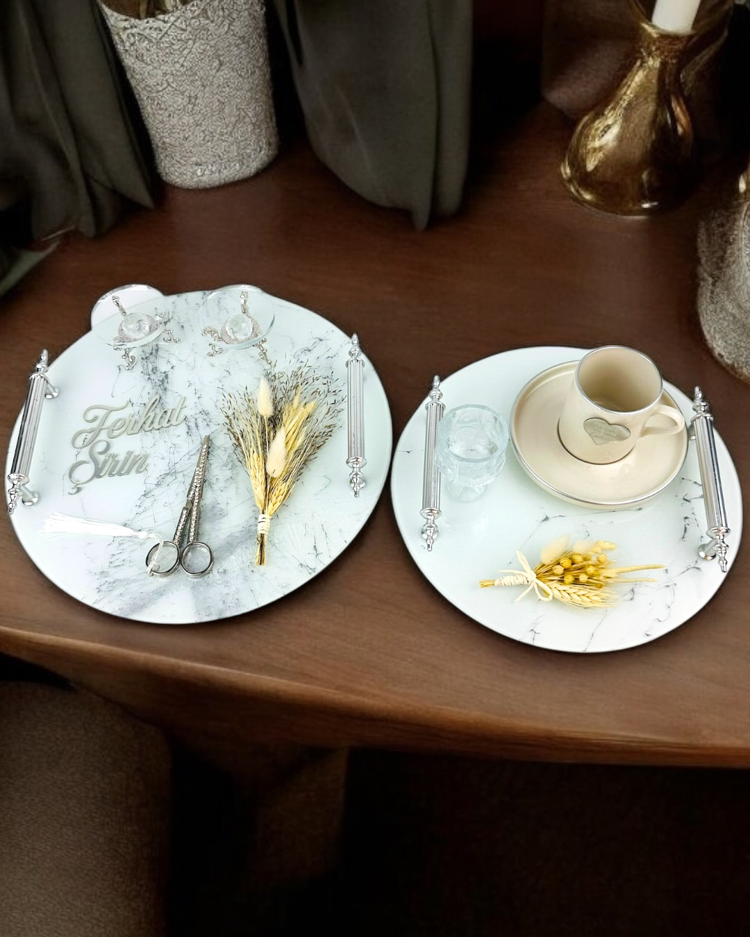 Cyzhome Radiance Gümüş Nişan Tepsisi Cyzhome Radiance Gümüş Nişan Tepsisi