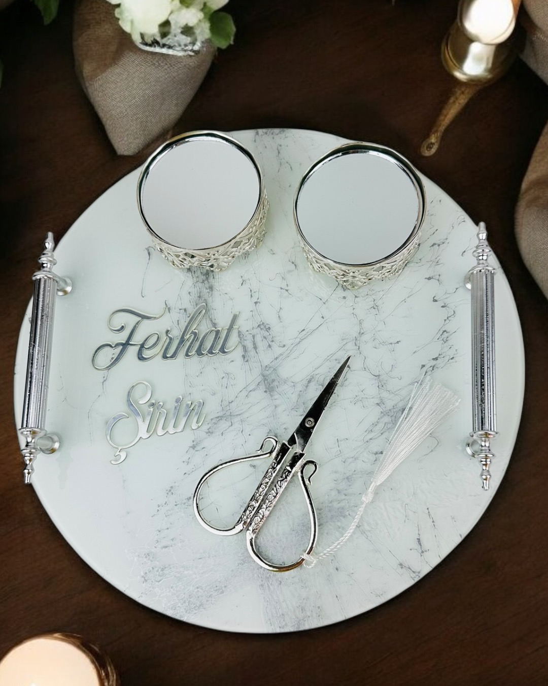 Cyzhome Radiance Gümüş Nişan Tepsisi Cyzhome Radiance Gümüş Nişan Tepsisi