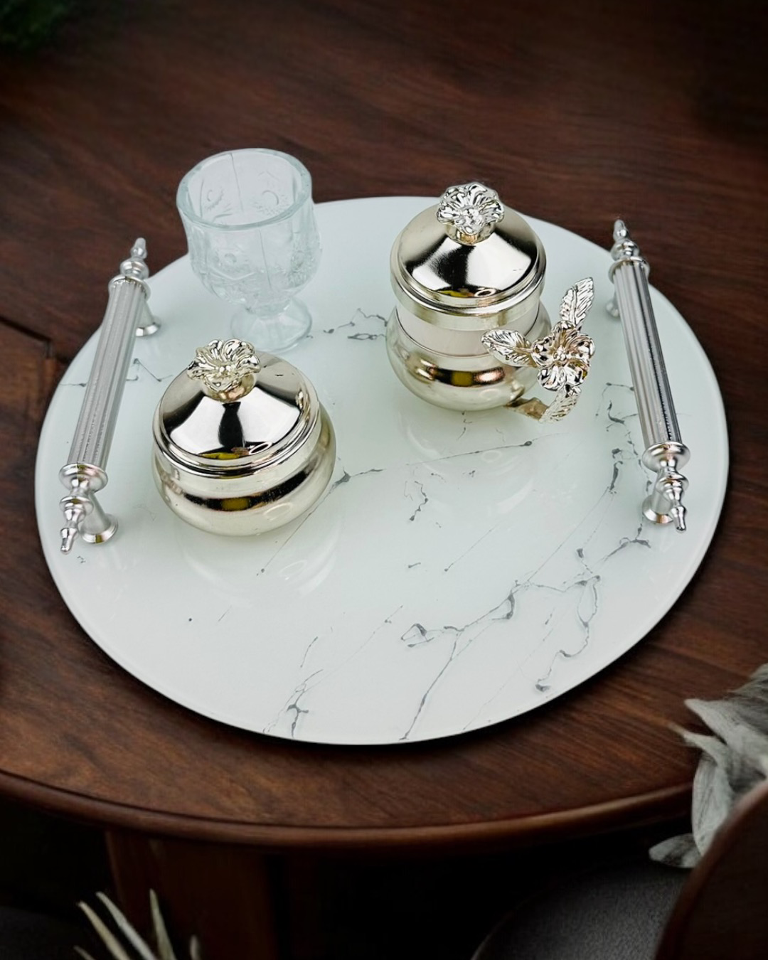 Cyzhome Radiance Gümüş Nişan Tepsisi Cyzhome Radiance Gümüş Nişan Tepsisi