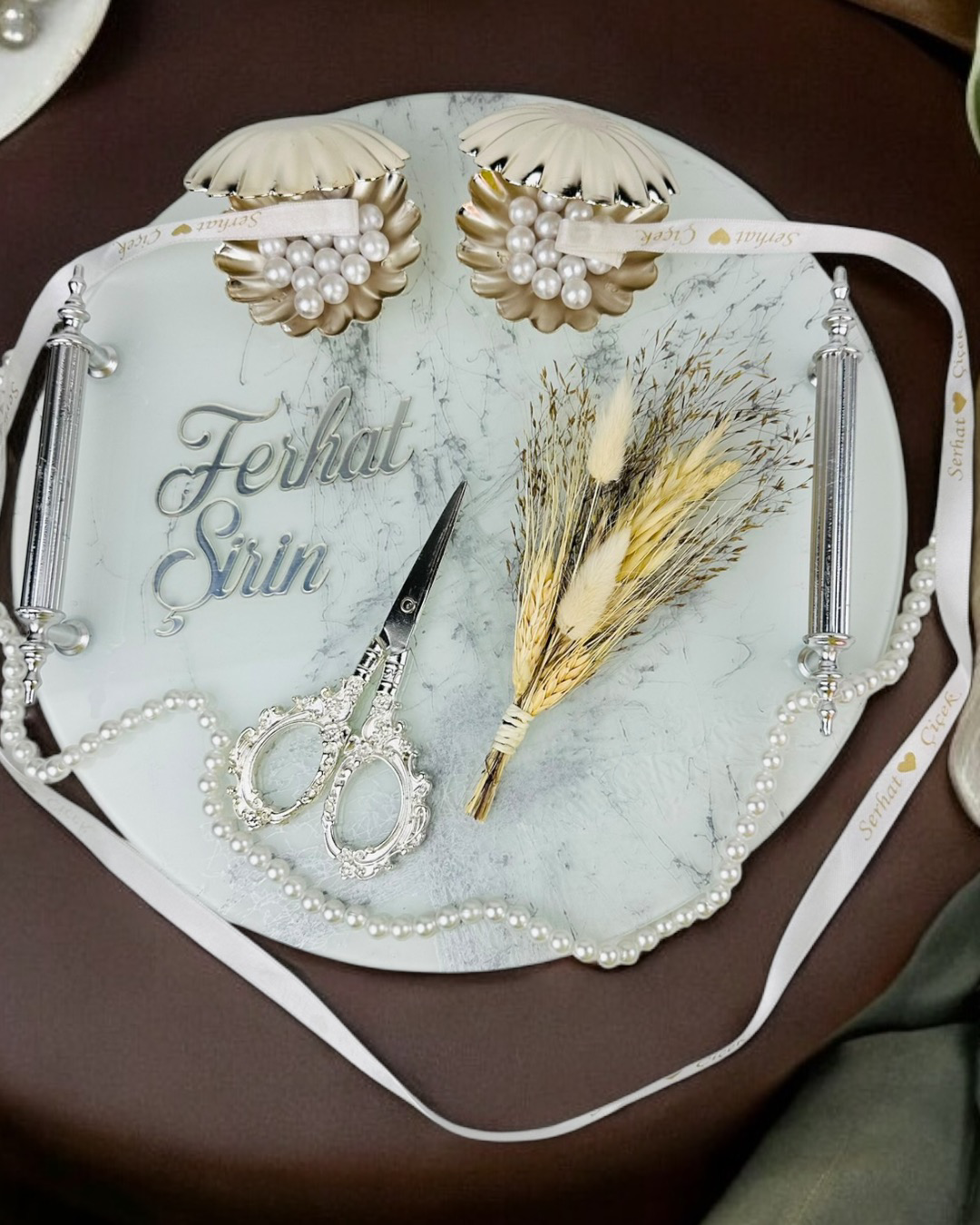 Cyzhome Radiance Gümüş Nişan Tepsisi Cyzhome Radiance Gümüş Nişan Tepsisi