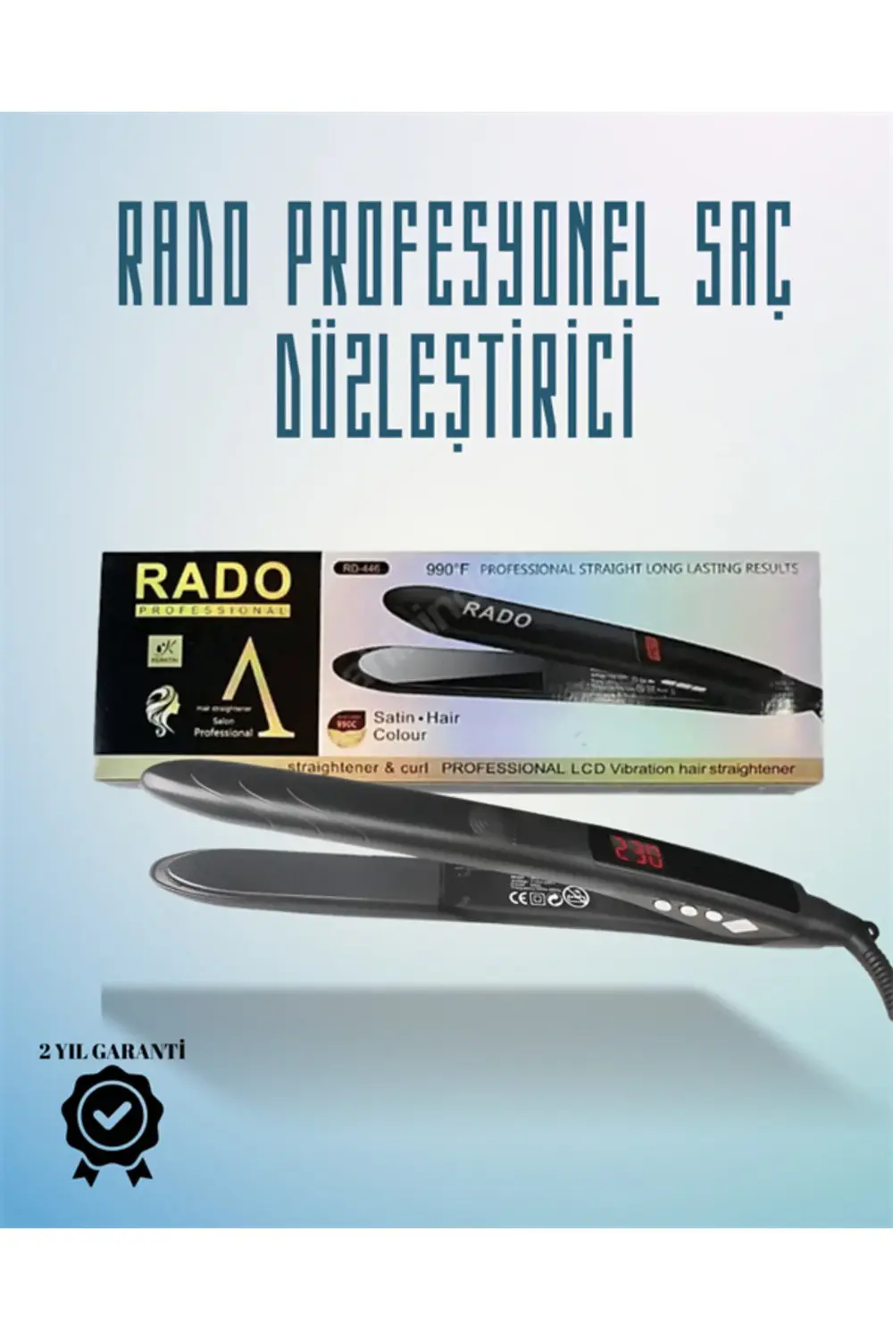 Rado RD-446 Seyahat Dostu Saç Düzleştirici – Güvenlik Kilidi ve T