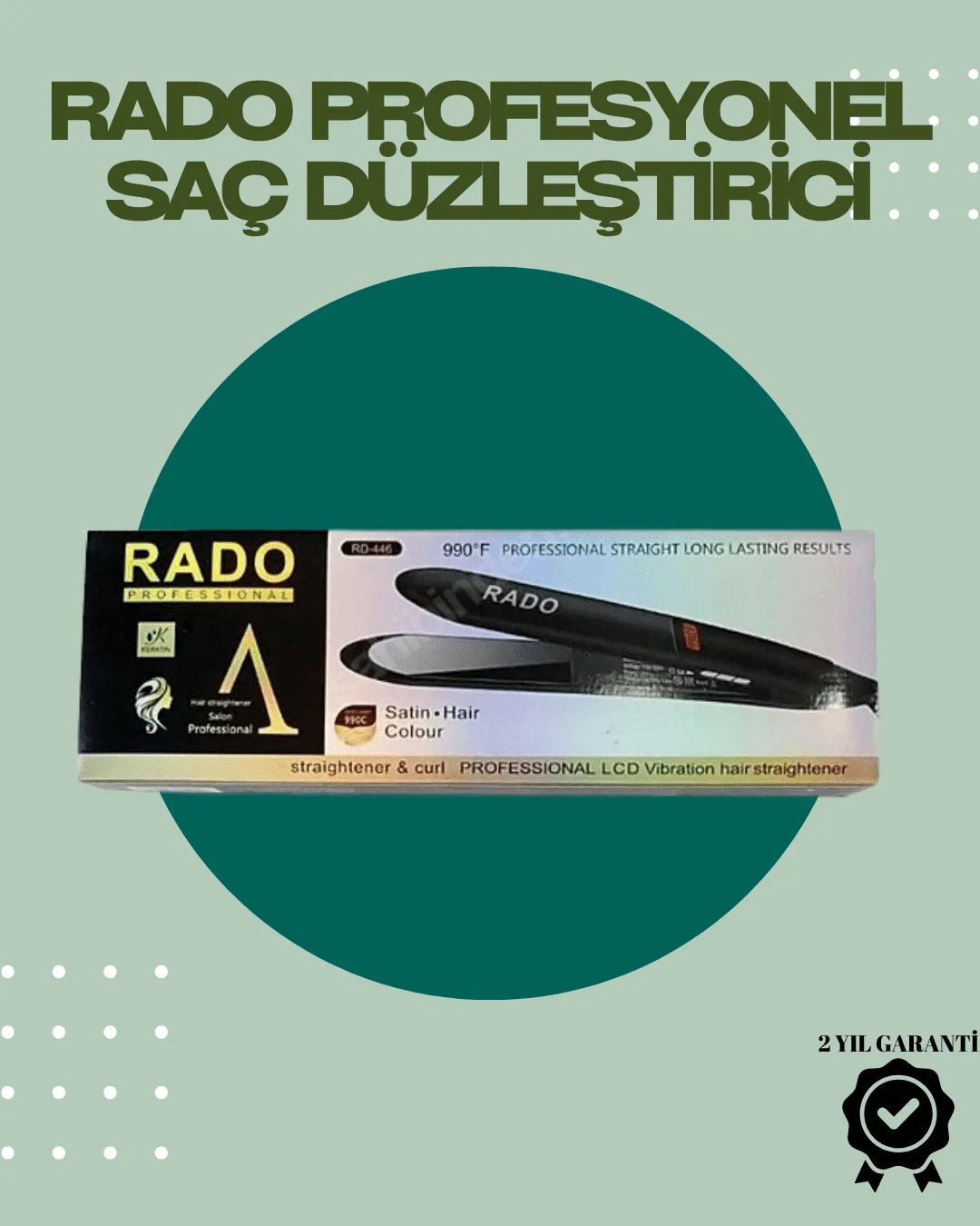 Rado RD-446 – Titanyum Seramik, 2.5 Metre Kablo, Hızlı Isınan Saç