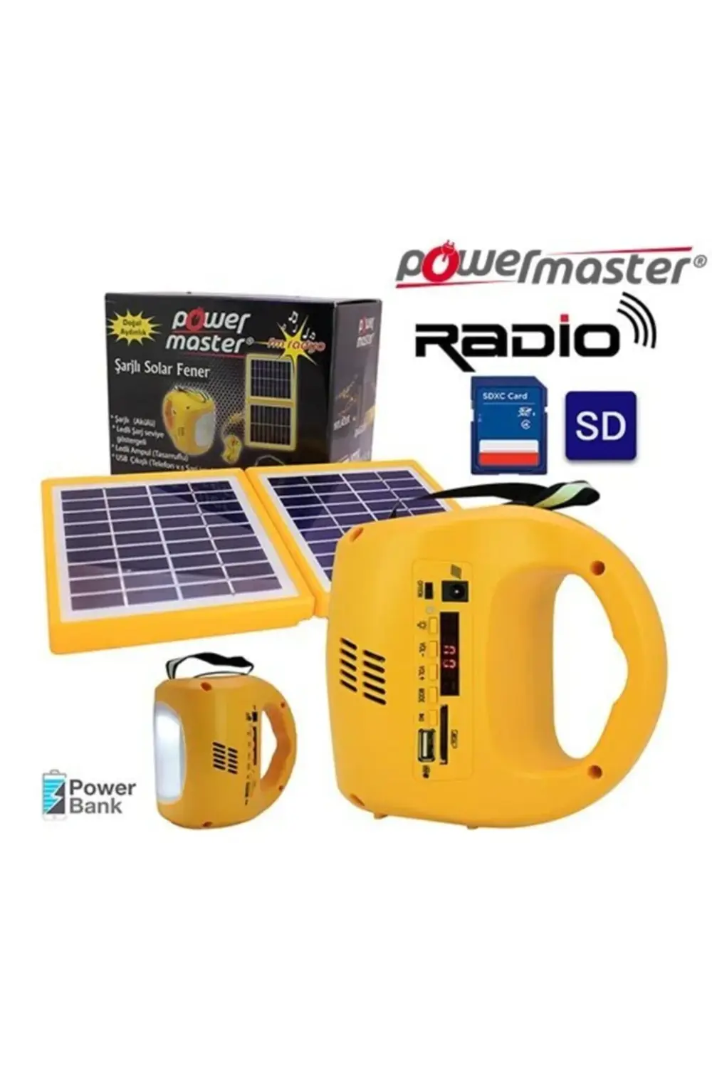 Radyolu Usb Şarj Çıkışlı Sarı Renk Av Balık Çadır Lambası Beyaz L