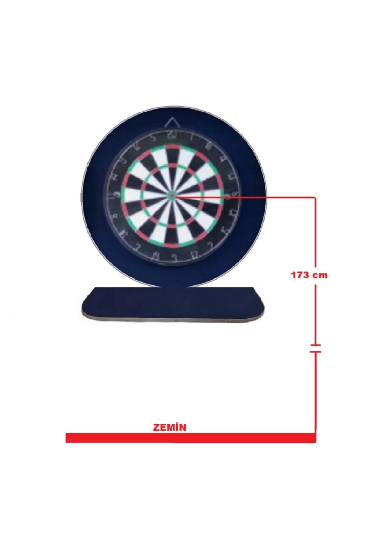 Raf Düzenekli Dart Arkalık. Yuvarlak Lacivert. 72cm - Görsel 3