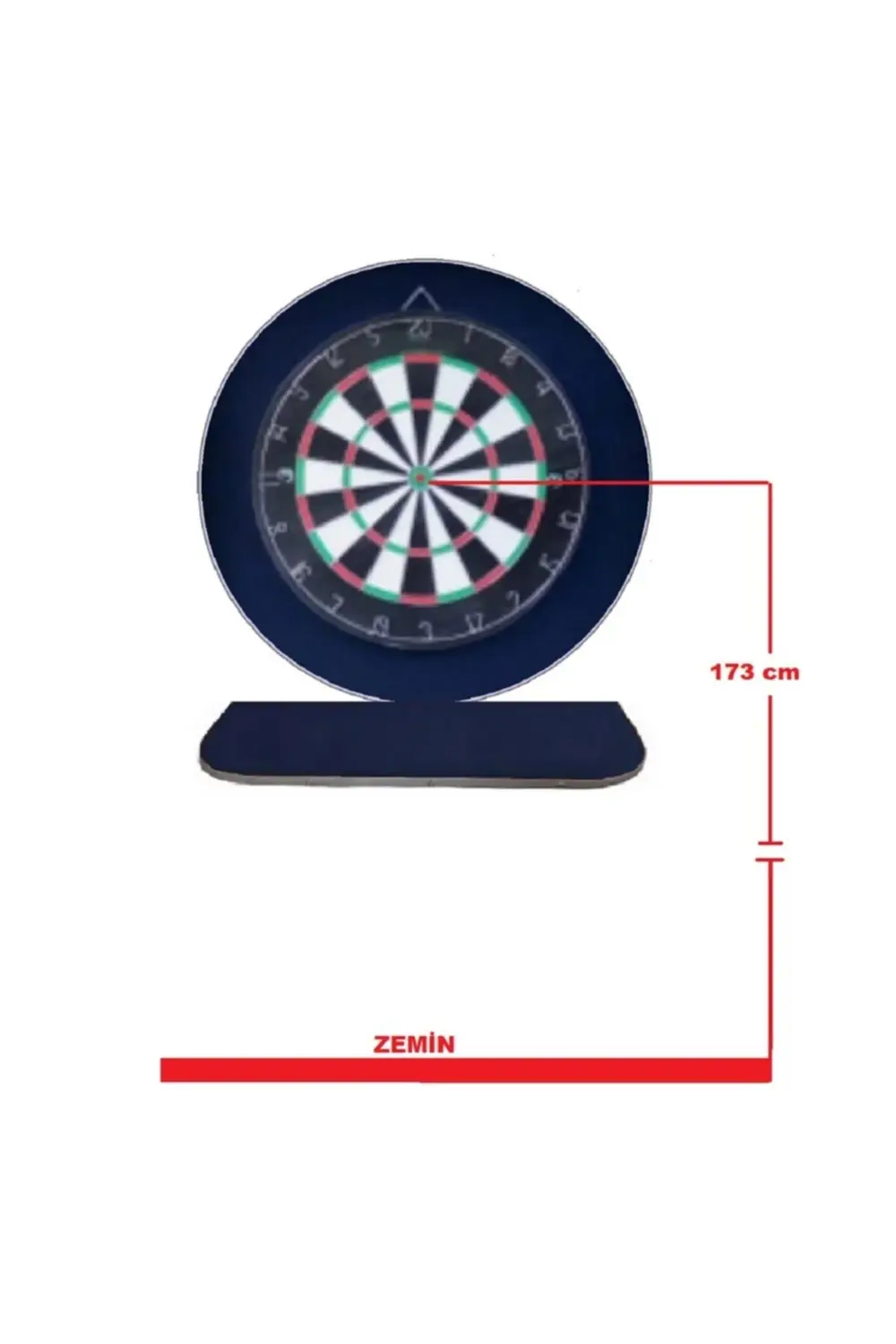Raf Düzenekli Dart Arkalık. Yuvarlak Lacivert. 72cm