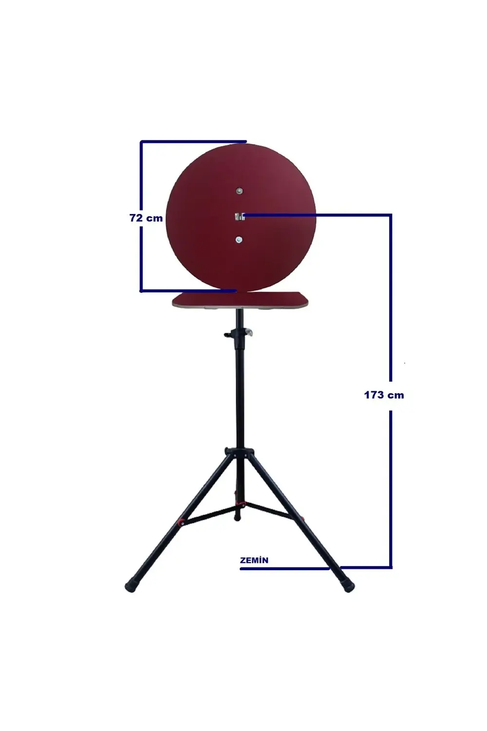 RAF DÜZENEKLİ TRİPOD AYAKLI DART ARKALIK SETİ BORDO RENK