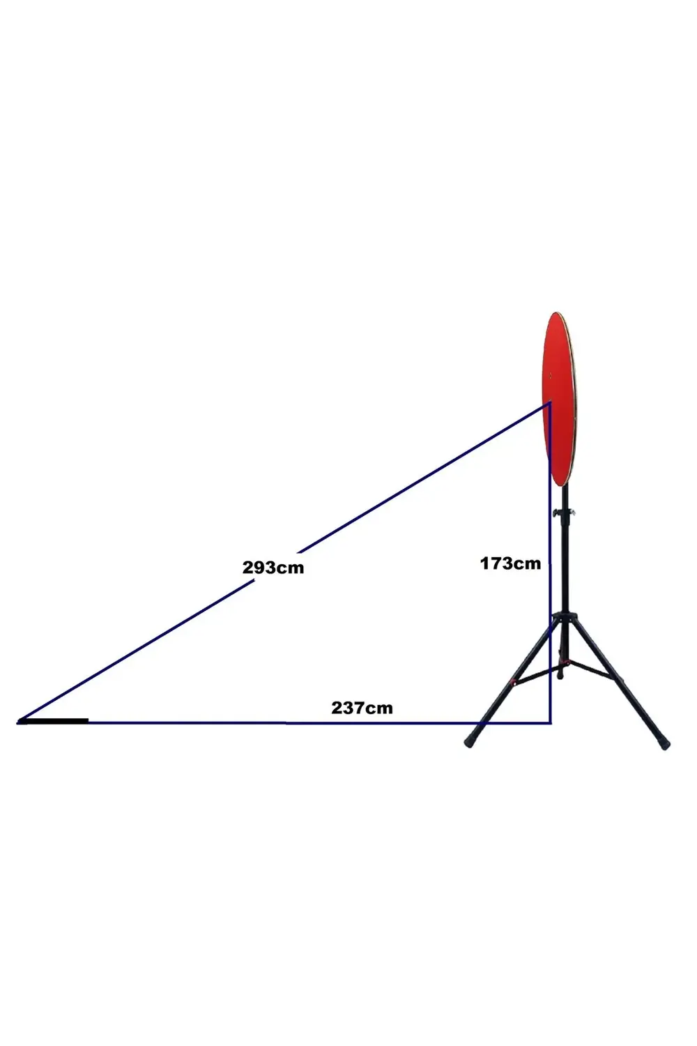 RAF DÜZENEKLİ TRİPOD AYAKLI DART ARKALIK SETİ. KIRMIZI RENK.