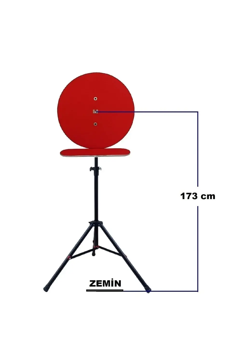 Raf Düzenekli Tripod Ayaklı Dart Arkalık Stant Seti. Kırmızı Renk