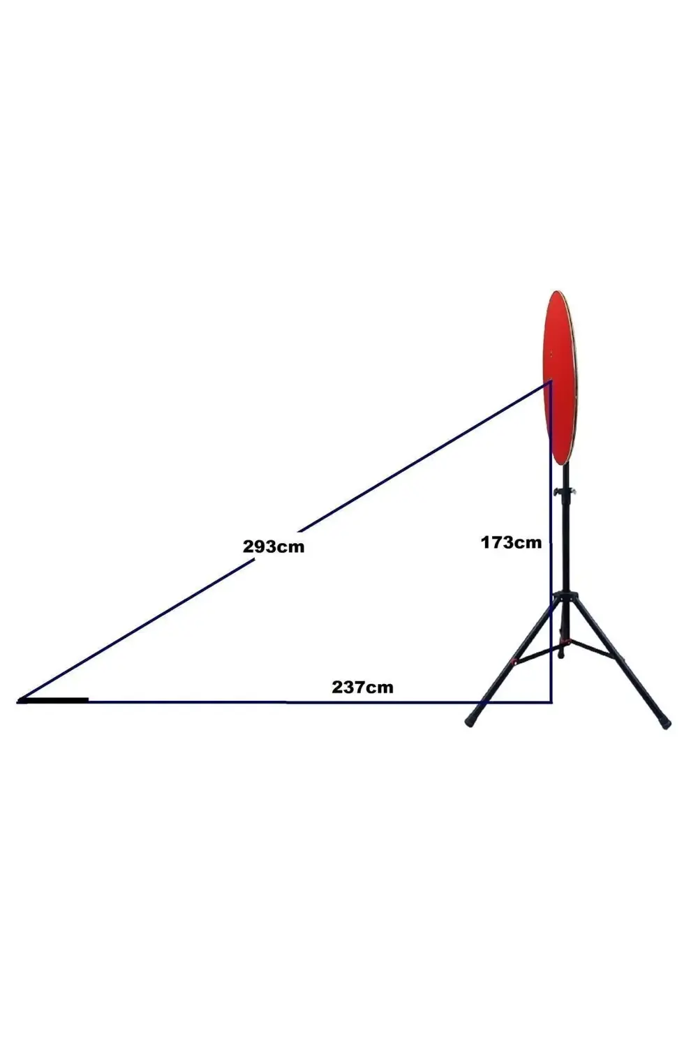 Raf Düzenekli Tripod Ayaklı Dart Arkalık Stant Seti. Kırmızı Renk