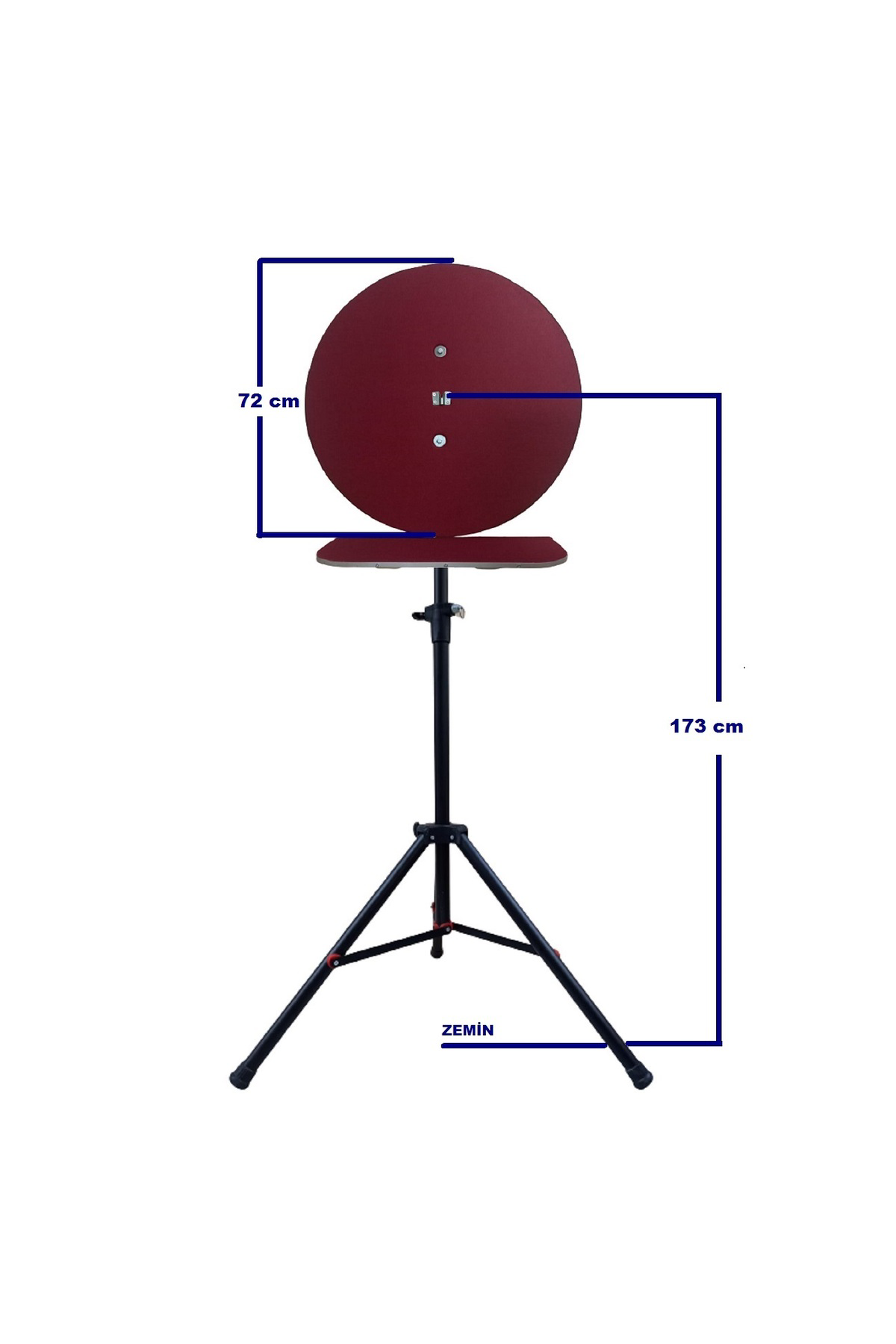RAF DÜZENEKLİ TRİPOD AYAKLI DART ARKALIK SETİ BORDO RENK
