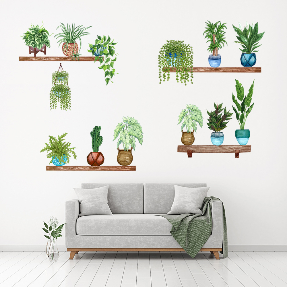 Raflı Saksılı Çiçek Tasarımlı Yapışkanlı Sticker (4741) Raflı Saksılı Çiçek Tasarımlı Yapışkanlı Sticker (4741)