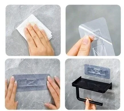 Raflı Yapışkanlı Tuvalet Kağıdı Askılığı
