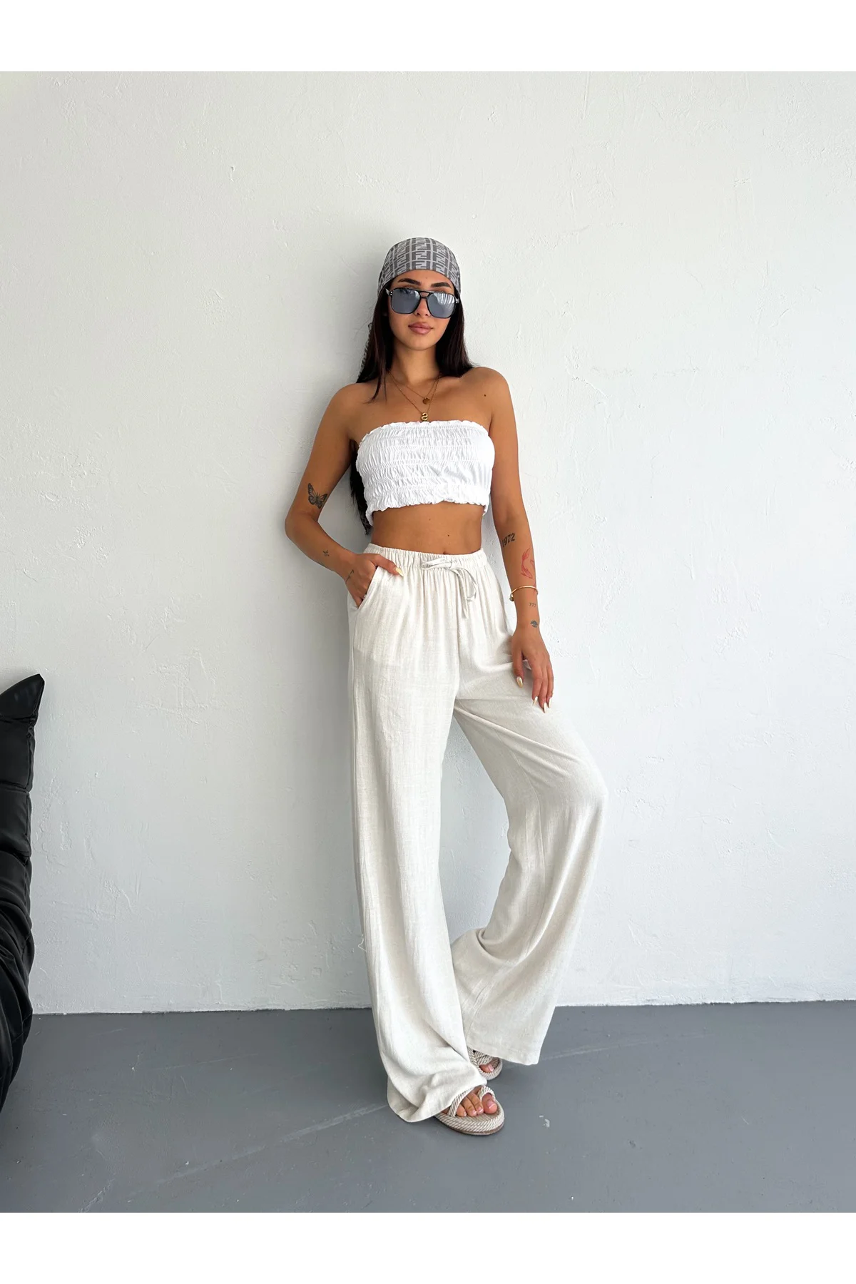 Rahat Kalıp Basic Keten Pantolon