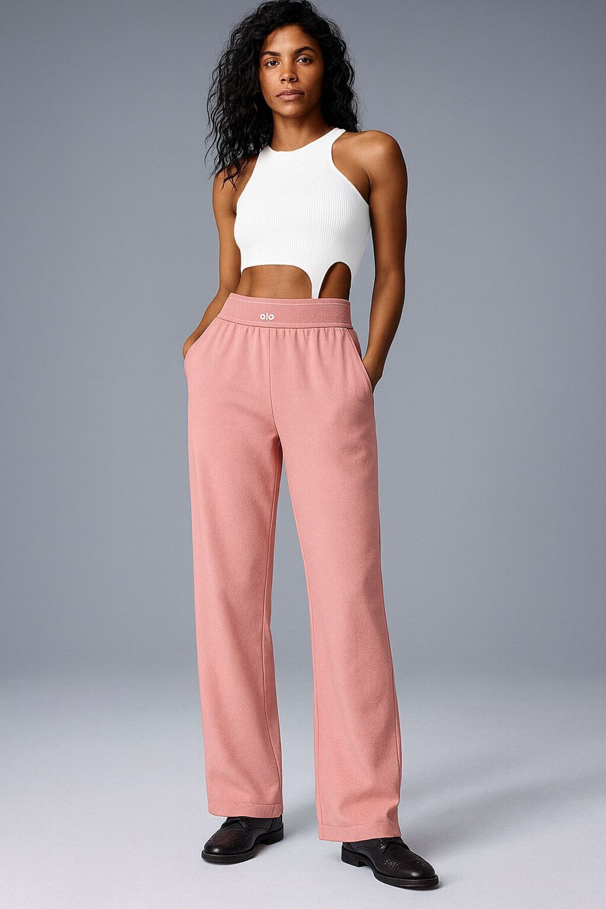 Rahat Kalıp Jogger Palazzo Pantolon-Pembe