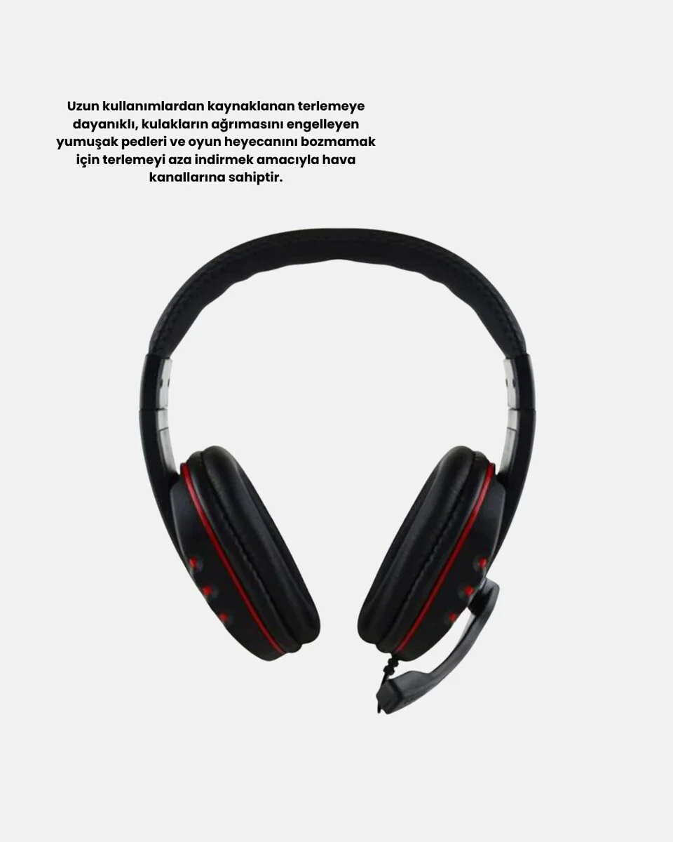 Rahat ve Dayanıklı Mikrofonlu Oyun Kulaklığı - 40mm Stereo Ses ve Ayarlanabilir Kafa Bandı