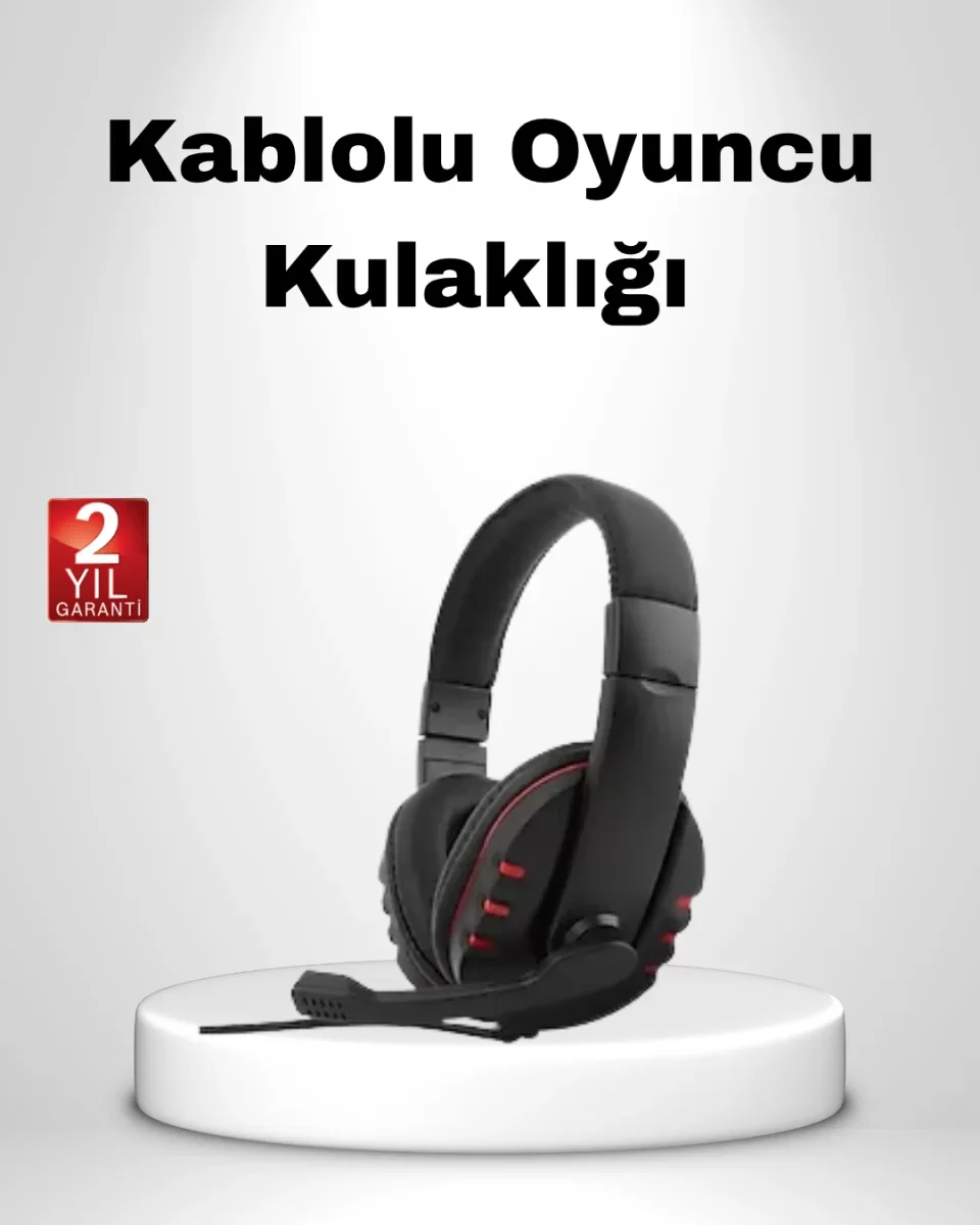 Rahat ve Dayanıklı Mikrofonlu Oyun Kulaklığı – Stereo Ses, Ayarlanabilir Kafa Bandı - Lisinya