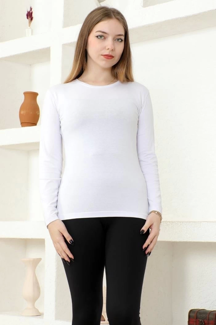 Rahat Ve Şık Uzun Kollu Bisiklet Yaka Likralı Viskon Penye Body B Rahat Ve Şık Uzun Kollu Bisiklet Yaka Likralı Viskon Penye Body B