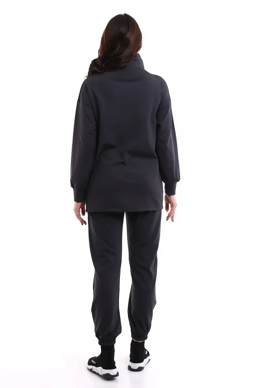 Rahat Ve Sportif Yakası Uzun Fermuarlı Yumuşak Jogging Takım