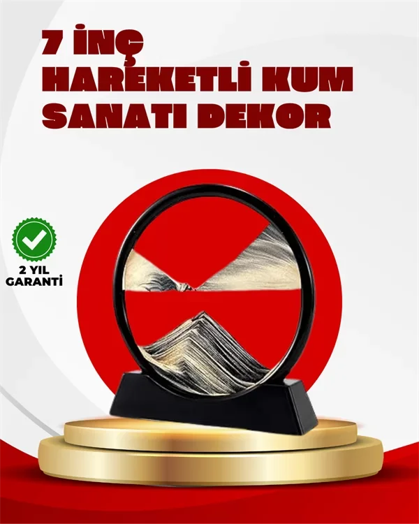 Rahatlatıcı Kum Sanatı – Yuvarlak Cam Çerçeveli Hareketli Kum Resmi, Ofis ve Ev İçin Etkileşimli Masaüstü Süs - Lisinya
