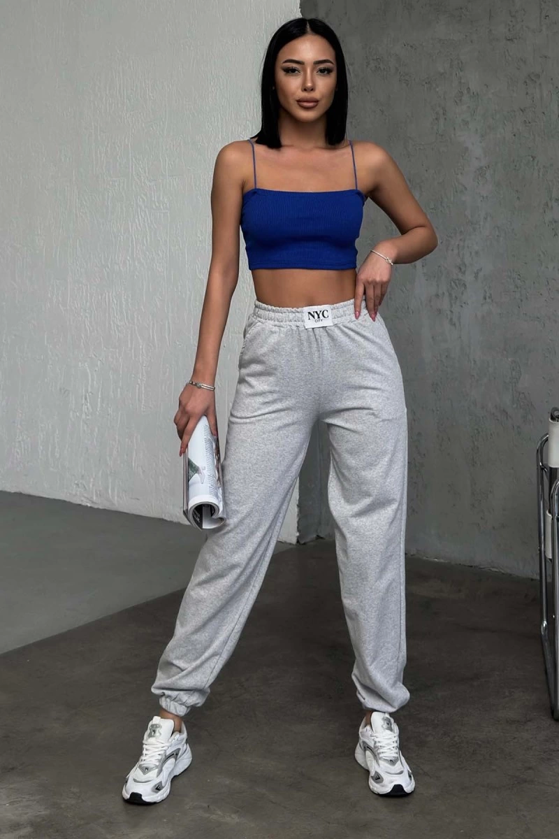 Rahatlığın Şıklığı Tarz Gri Paçası Lastikli Eşofman Altı Rahatlığın Şıklığı Tarz Gri Paçası Lastikli Eşofman Altı