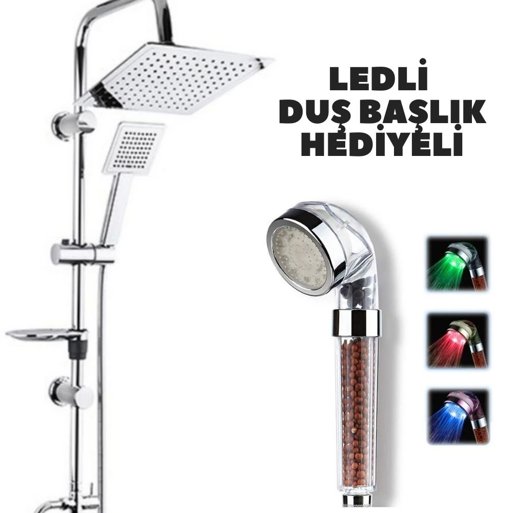 Rain Duş Robotu Tepe Duş Seti Duş Başlığı Sistemi Ledli Duş Başlı