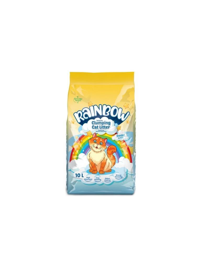 Rainbow Parfümlü Topaklanan İnce Taneli Kedi Kumu 10 Lt Rainbow Parfümlü Topaklanan İnce Taneli Kedi Kumu 10 Lt