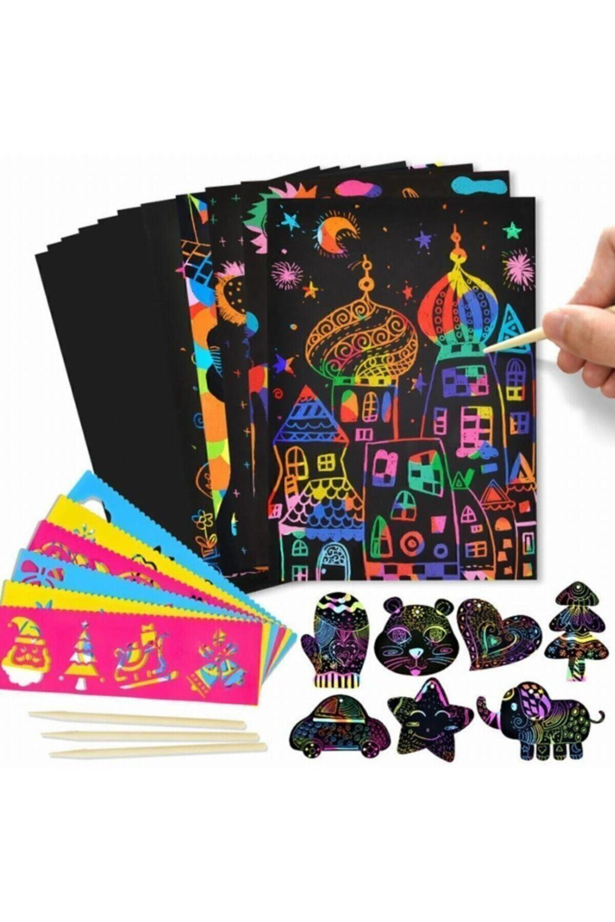 Südor Rainbow Sihirli Gökkuşağı Kazımalı Kağıt Siyah Kağıt 10Xa4 852Rse