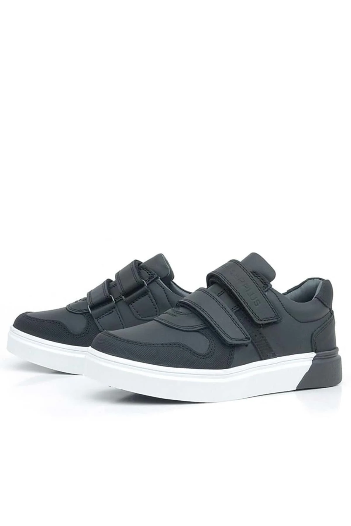 Rakerplus 3751-SGN Siyah Beyaz % 100 Hakiki Deri Cırtlı Erkek Çocuk Sneaker Günlük