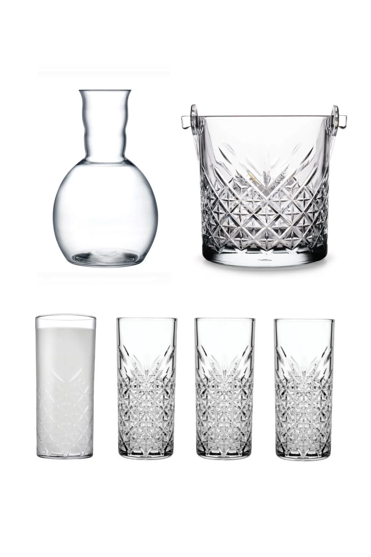 Rakı Bardağı - Rakı Sürahisi Karaf - Buz Kovası Seti (420326x4 - 