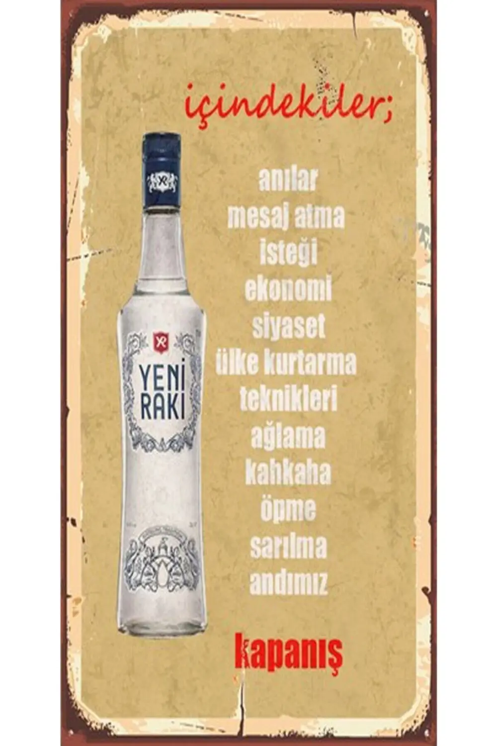 Rakı Ve Bira Temalı 6'lı Ahşap Duvar Poster Seti - Hbb Özel Seri
