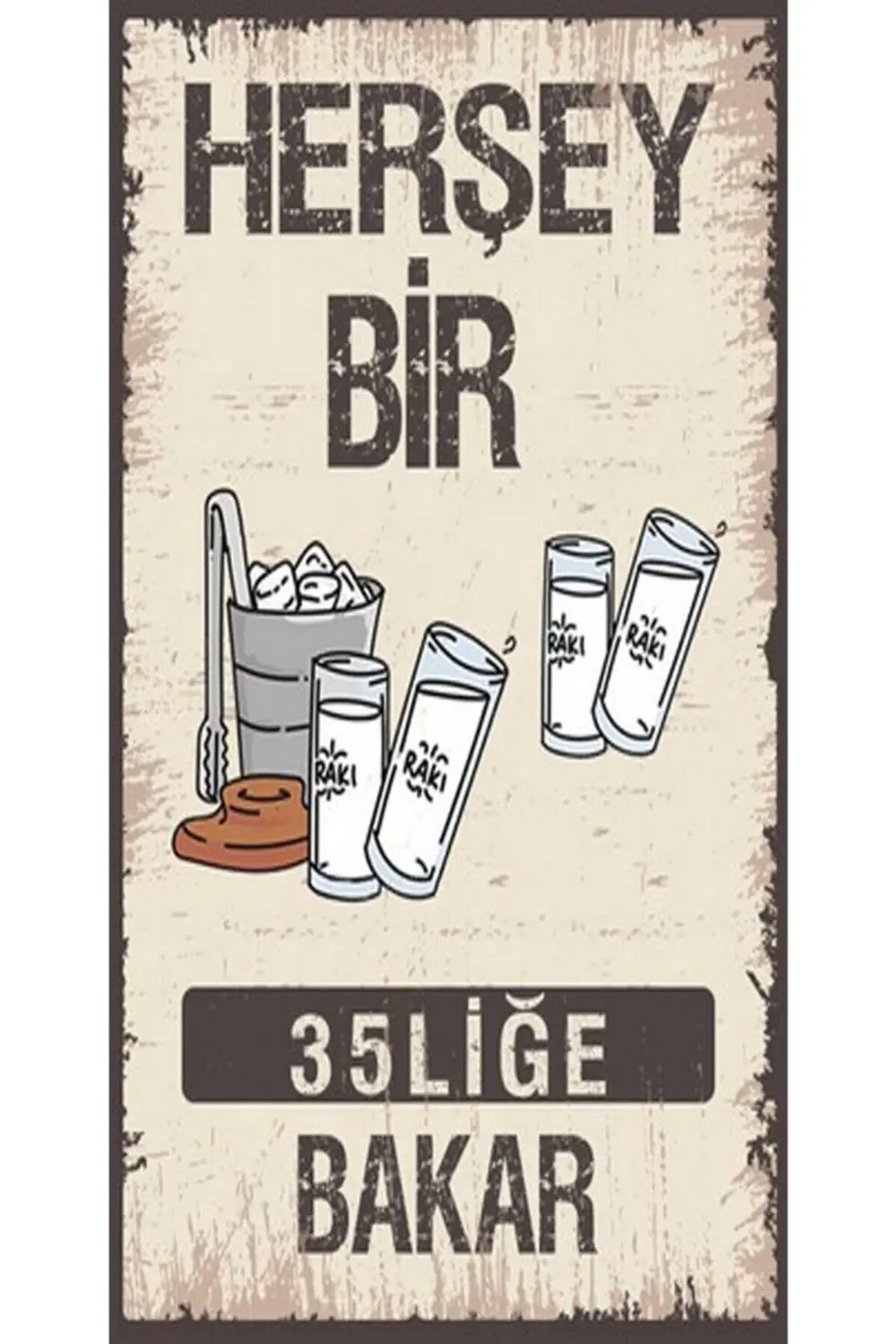 Rakı Ve Bira Temalı 6'lı Ahşap Duvar Poster Seti - Hbb Özel Seri