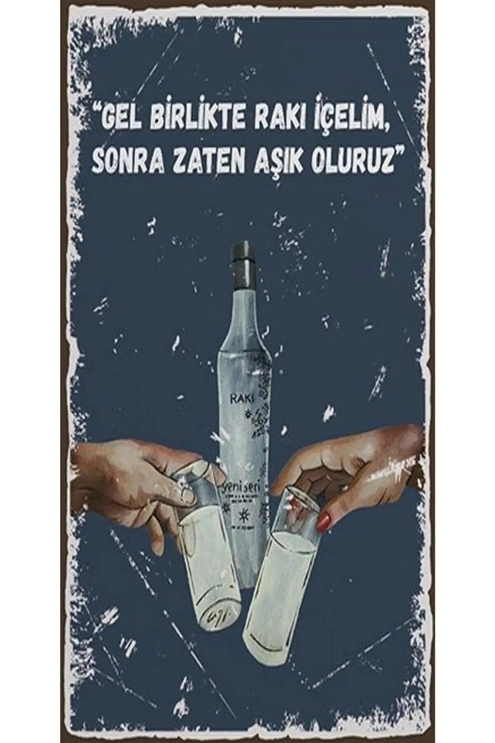 Rakı Ve Bira Temalı 6'lı Ahşap Duvar Poster Seti - Hbb Özel Seri
