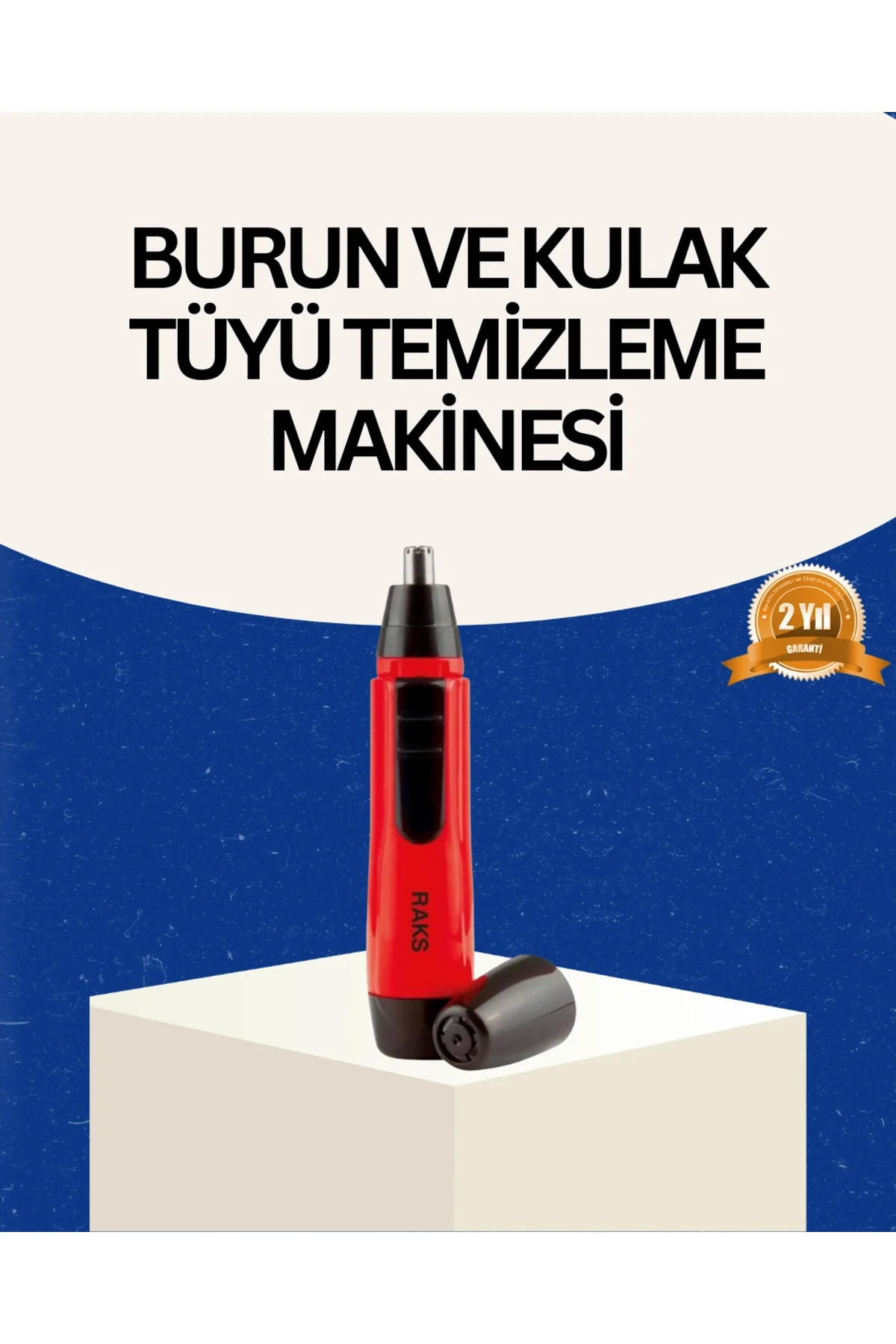 Raks Kırmızı Tüy Temizleme Cihazı Kulak Burun Pilli Ergonomik