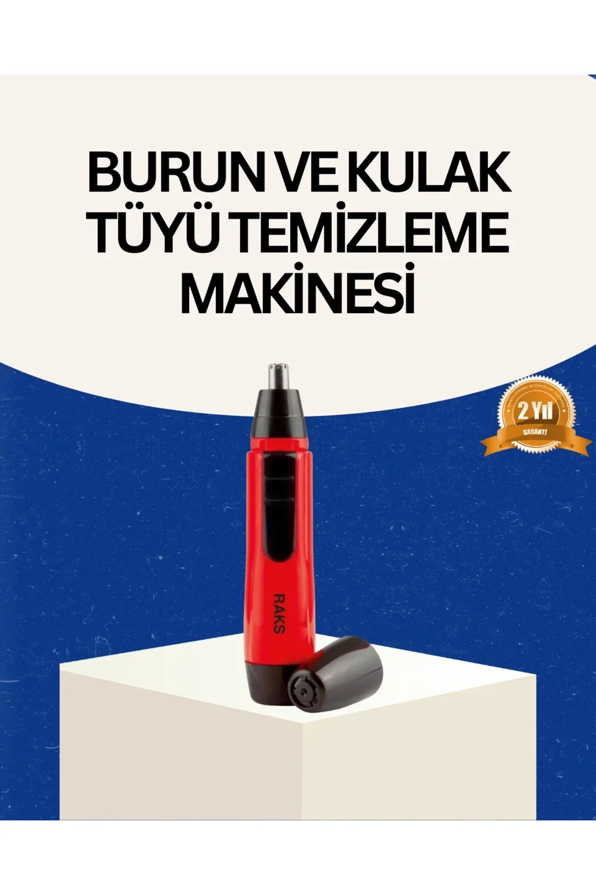 Raks Kırmızı Tüy Temizleme Cihazı Kulak Burun Pilli Ergonomik