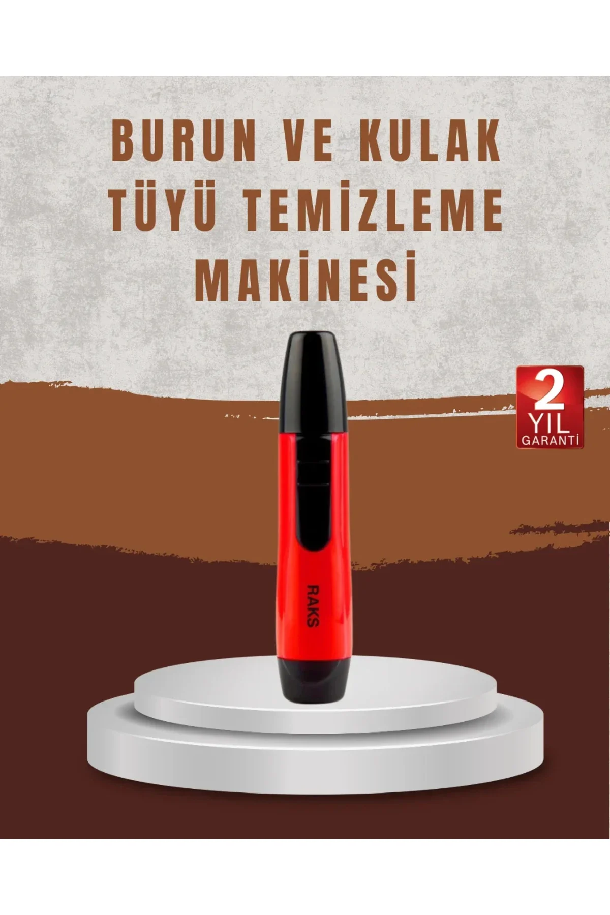 Raks Leo Burun Kulak Tüy Alma Makinesi 45 dk Şarj Süreli Kırmızı