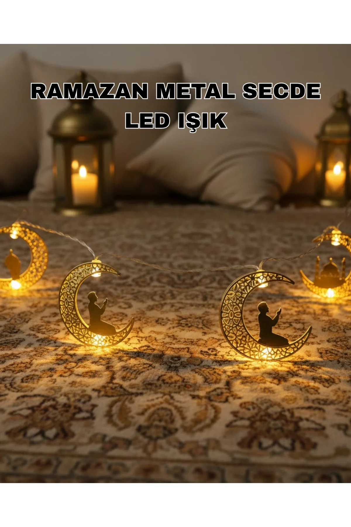 Ramazan Ay Işığı Secde Eden Adam Silüetli Led Peri Işığı