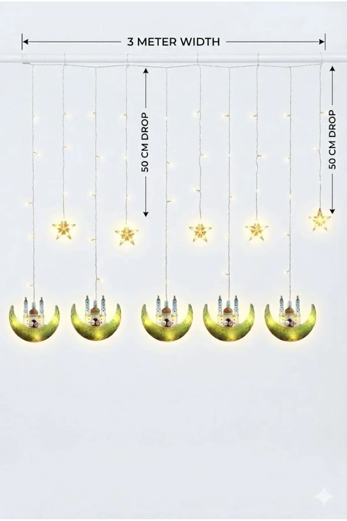 Ramazan Perde LED Işık 3 Metre - Görsel 5