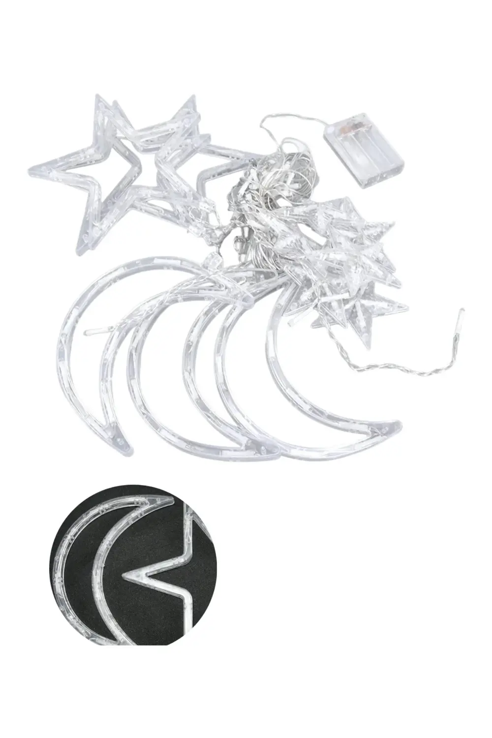 Ramazan Süslemesi İçin Ay Yıldız LED Işık Perde Lambası