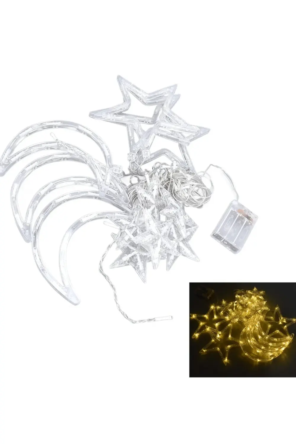 Ramazan Süslemesi İçin Ay Yıldız LED Işık Perde Lambası