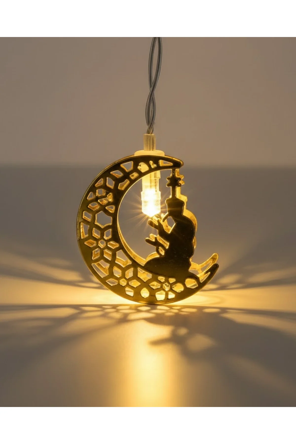 Ramazan Temalı Ay İçinde Secde Eden Adam Led Peri Işığı